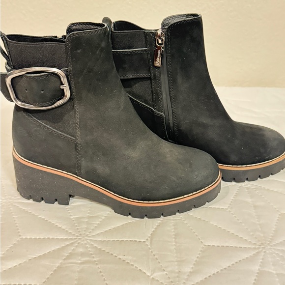Blondo Shoes - Blondo Waterproof Black Ankle chunky heel Boots with Silver Buckle